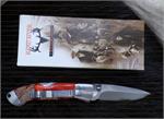 Yooper Pocket Clip with Burl Handle Pocket Knife
